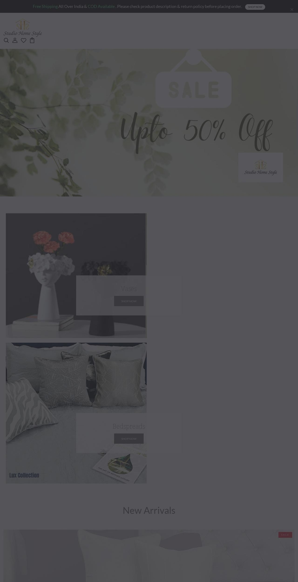 Jewellia home Shopify theme site example studiohomestyle.com