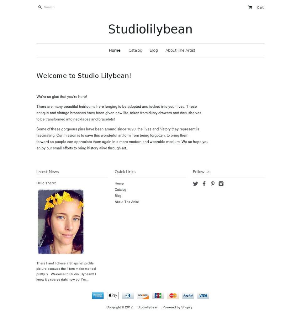 studiolilybean.com shopify website screenshot