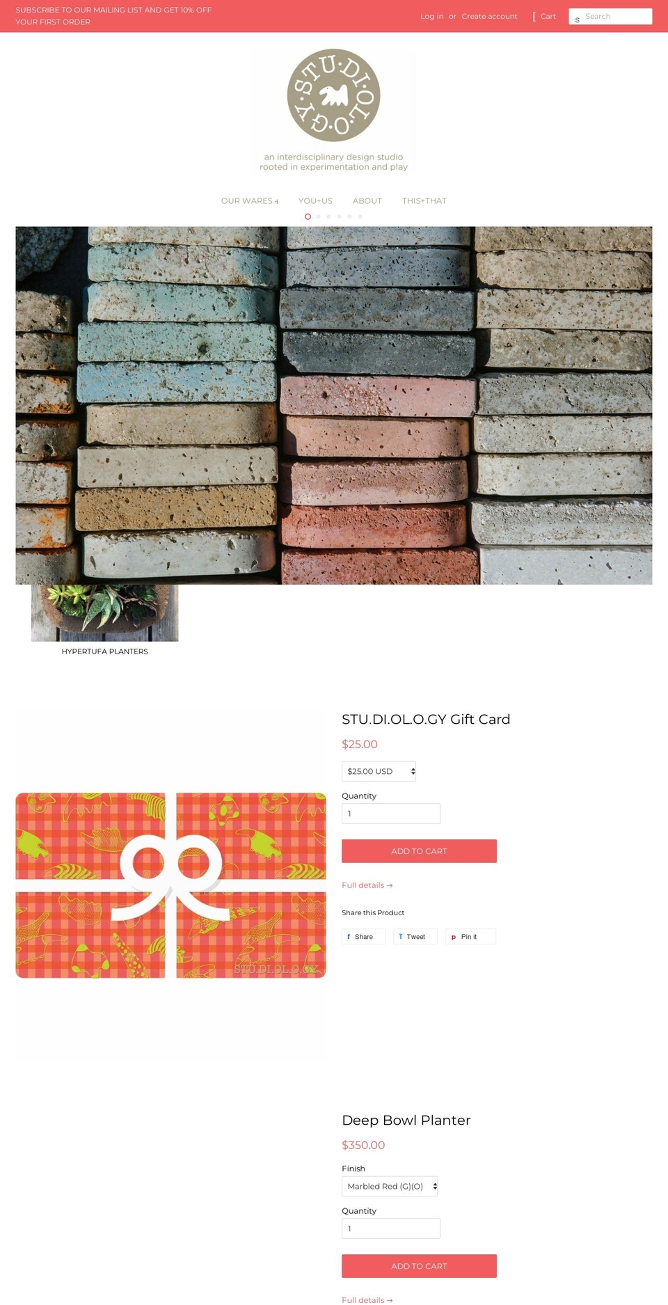 studiologyware.com — Shopify storefront screenshot