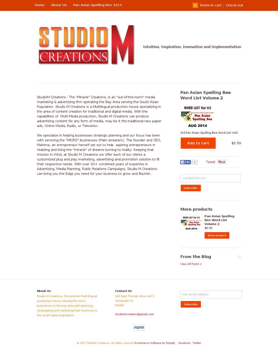 studiomcreations.biz shopify website screenshot