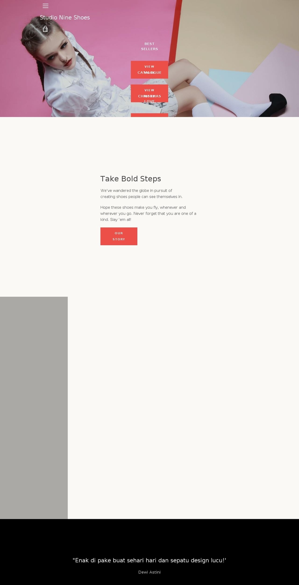 studionineshoes.com — Shopify storefront screenshot