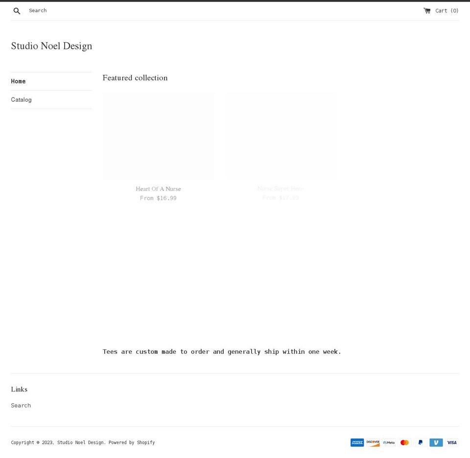 studionoeldesign.com shopify website screenshot