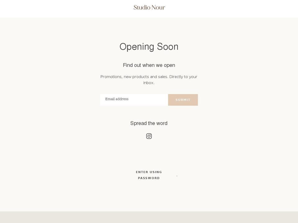 studionour.com shopify website screenshot