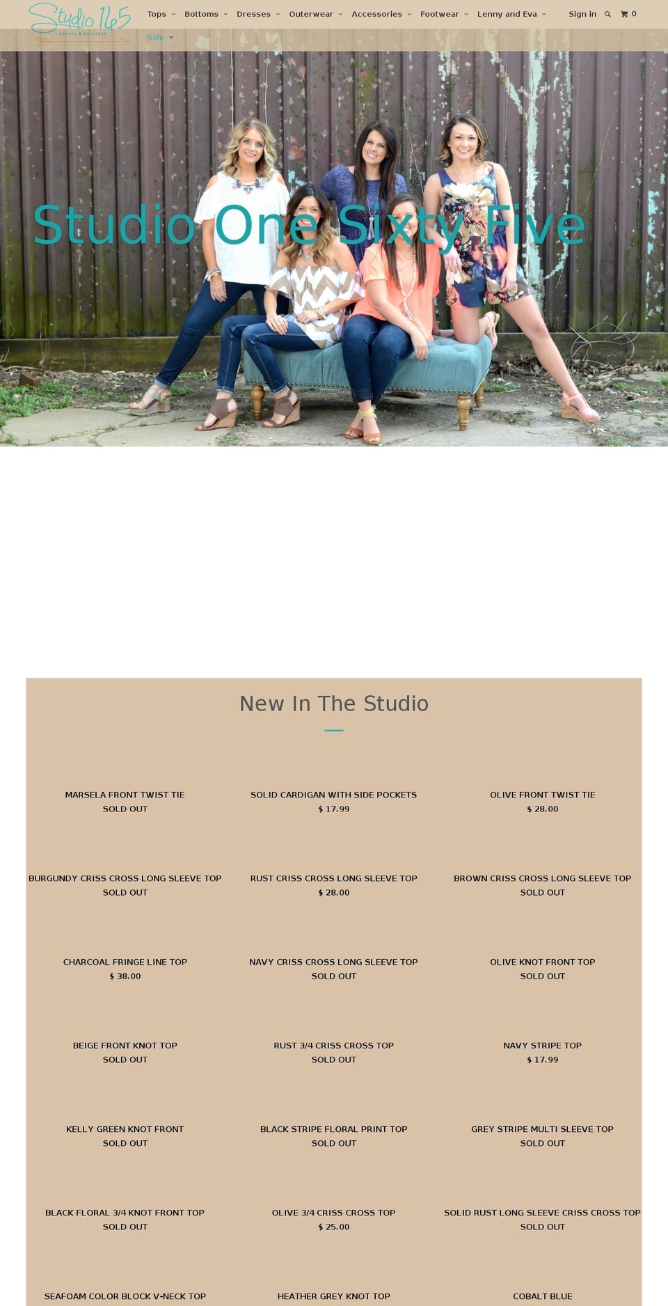 studioonesixtyfive.com shopify website screenshot