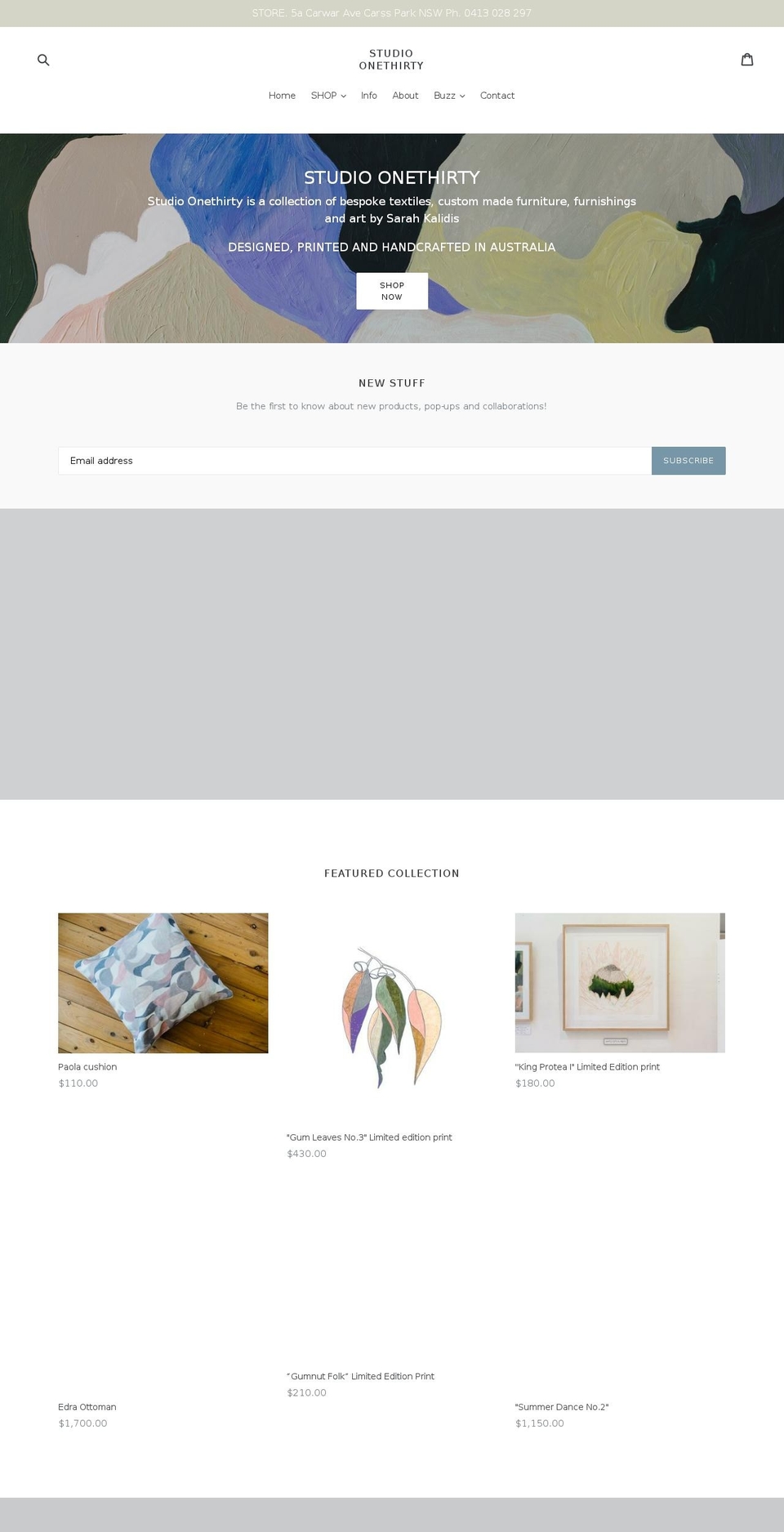 studioonethirty.com shopify website screenshot