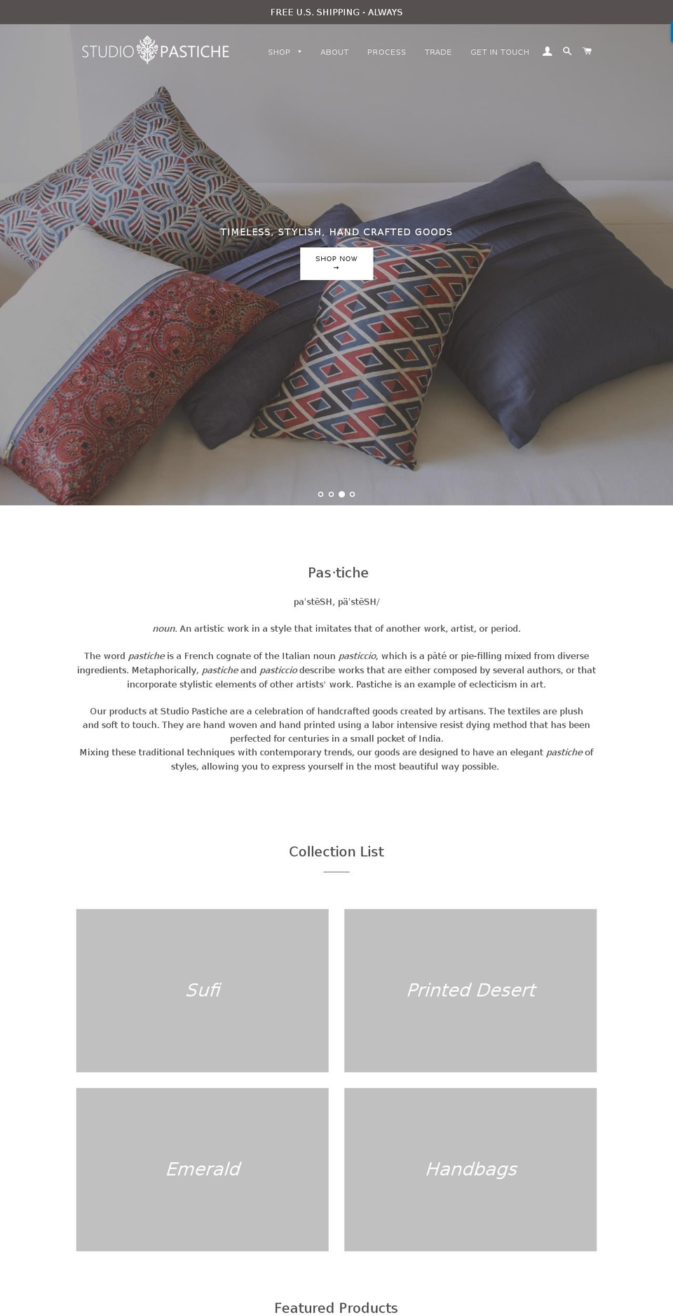 studiopastiche.com shopify website screenshot