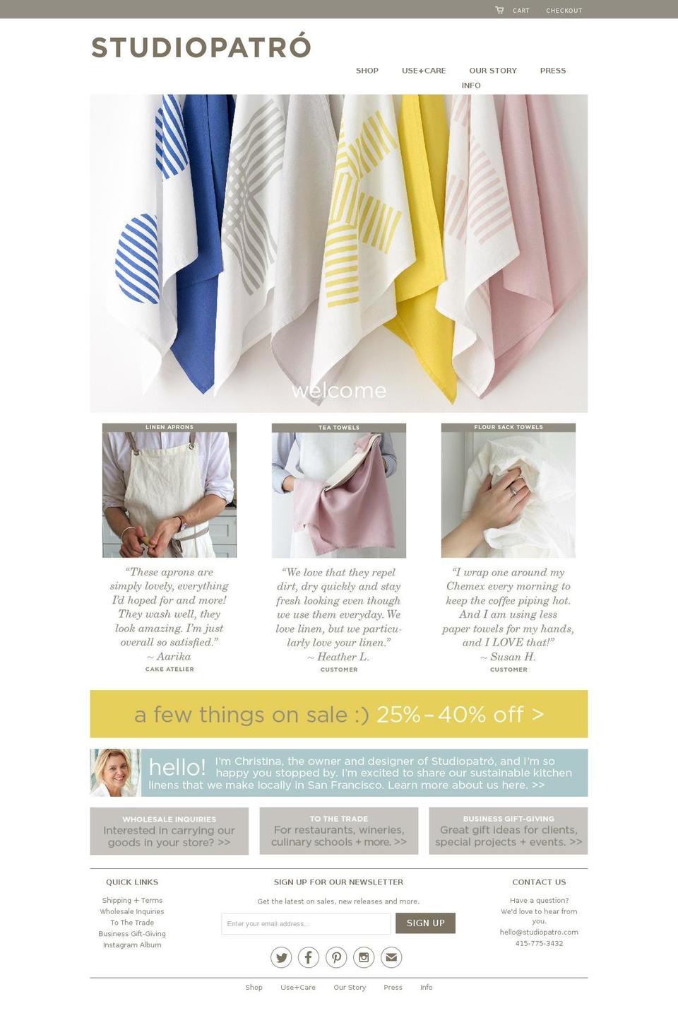 studiopatro.com shopify website screenshot