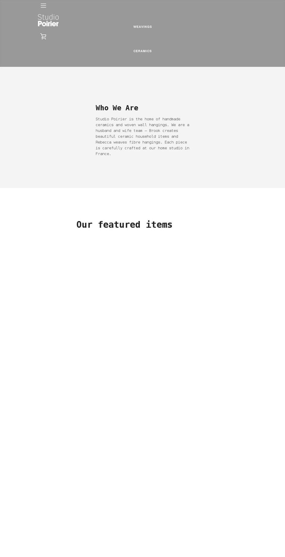 studiopoirier.com shopify website screenshot