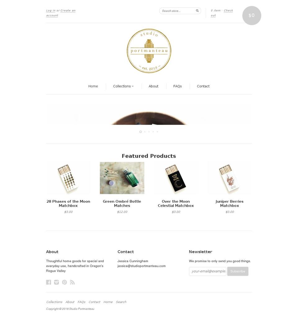 studioportmanteau.com shopify website screenshot
