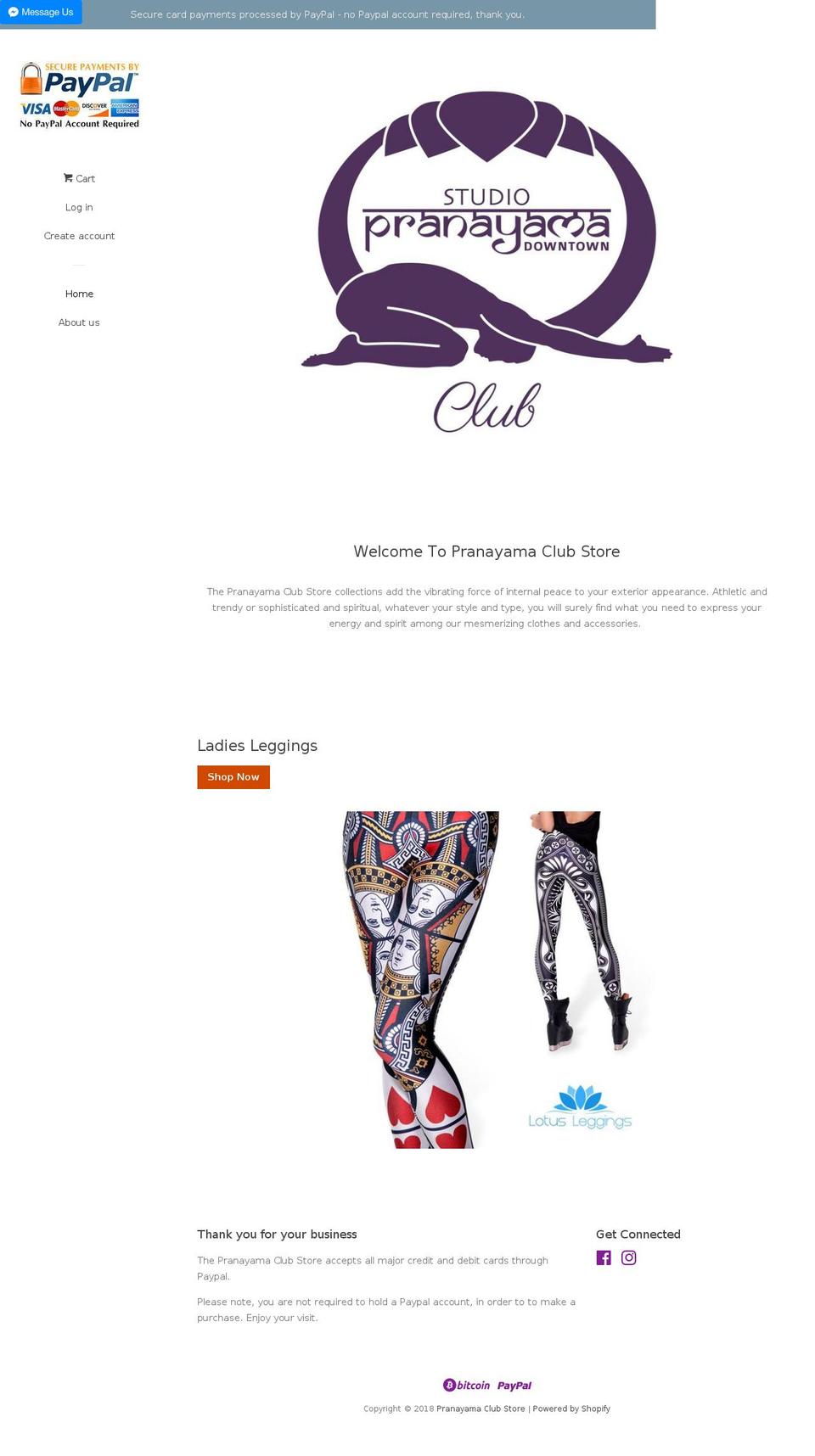 studiopranayama-shop.com — Shopify storefront screenshot