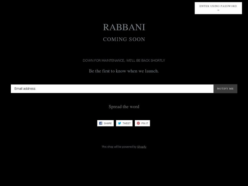 Eastsideco Backup Shopify theme site example studiorabbani.com