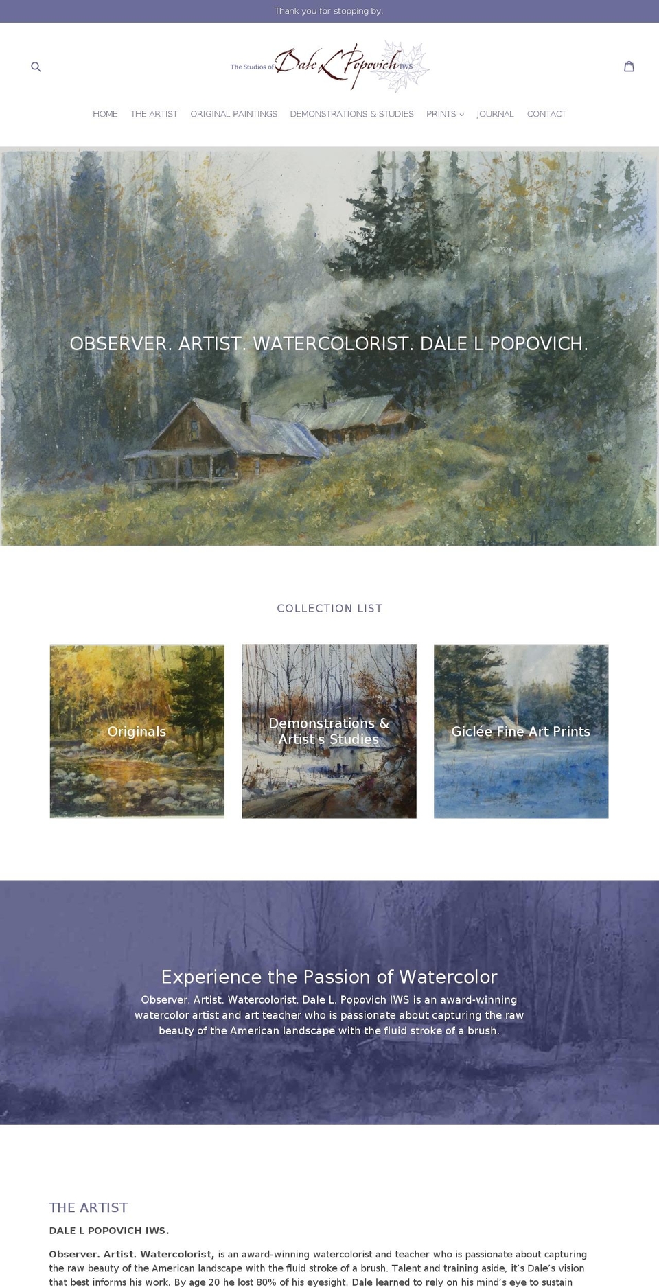 studios-of-dale-l-popovich.com shopify website screenshot