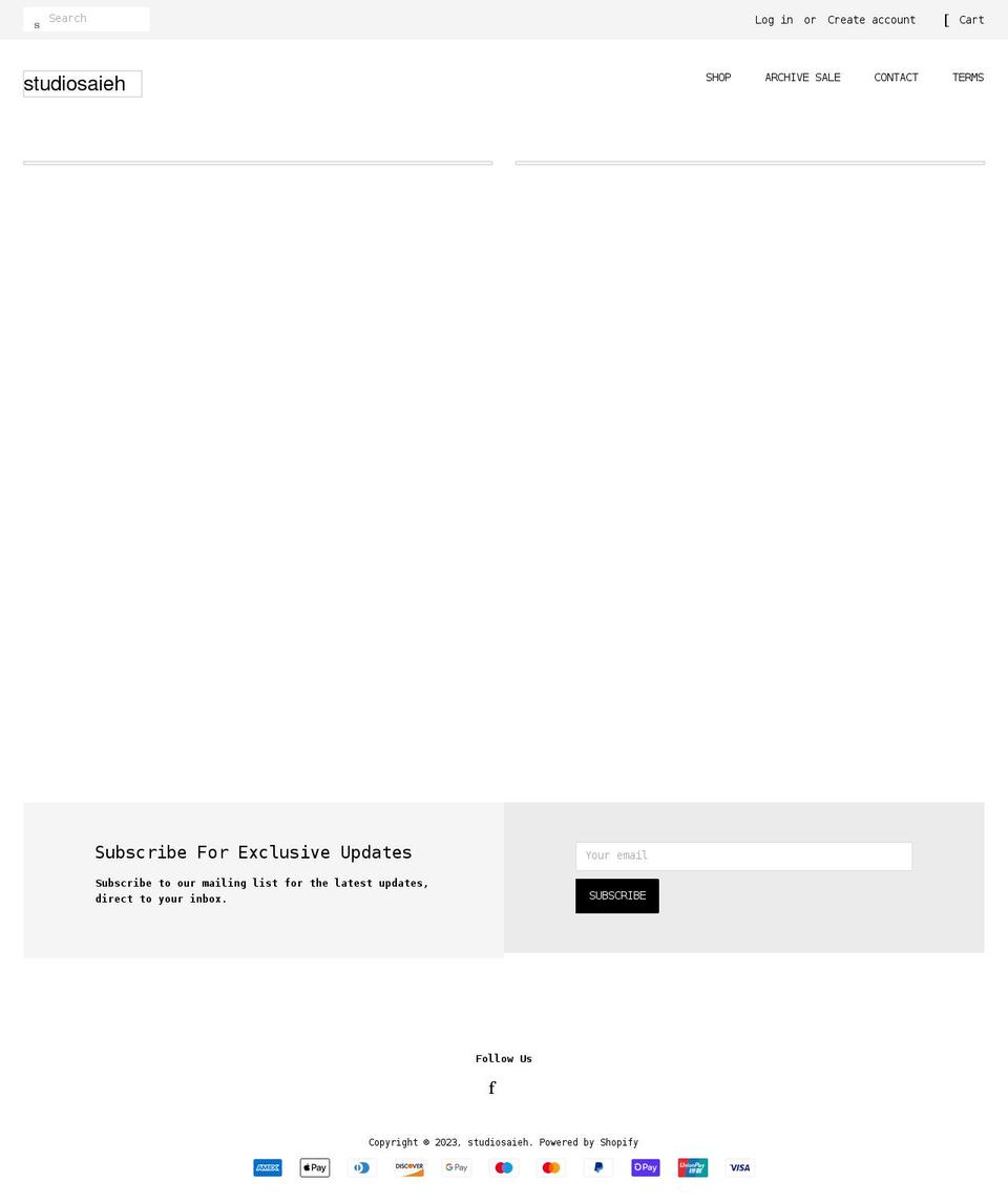 studiosaieh.com shopify website screenshot