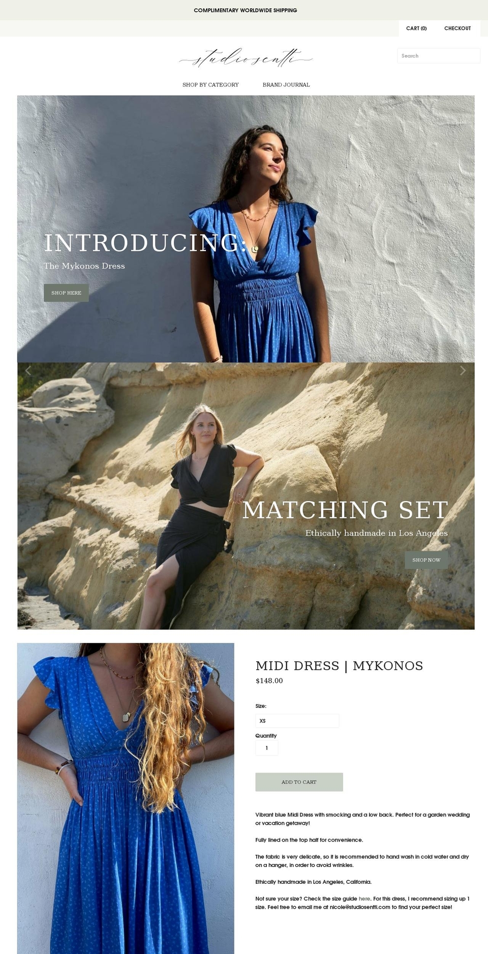 studiosentti.com shopify website screenshot
