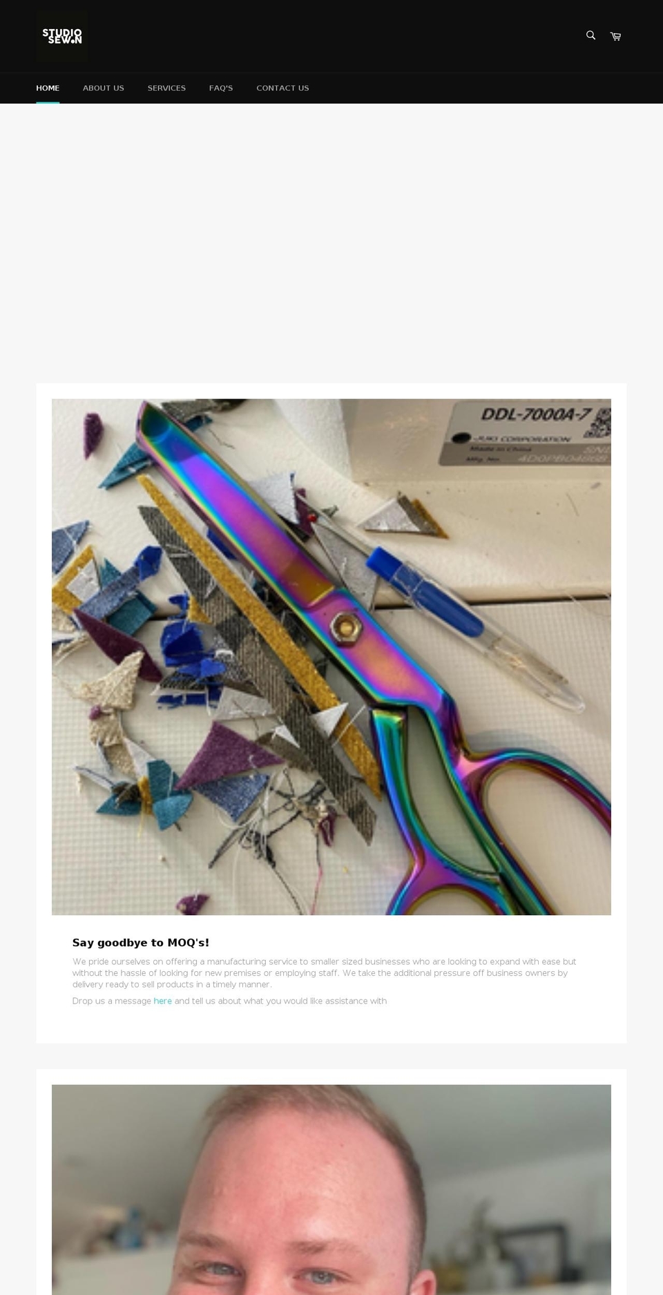 studiosewn.com shopify website screenshot