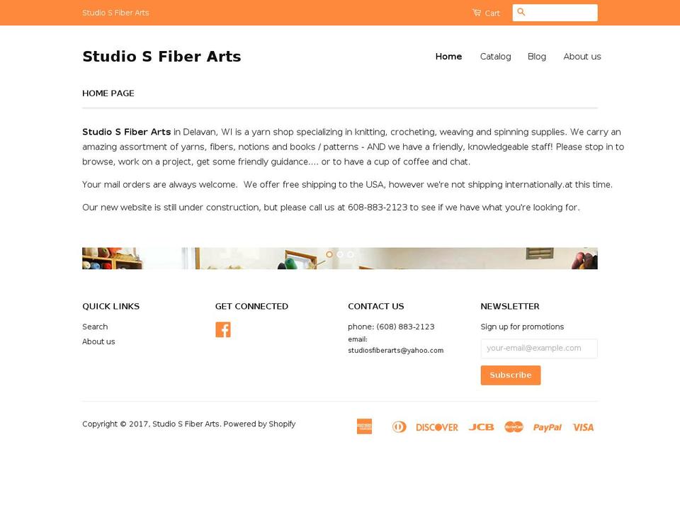 studiosfiberarts.com shopify website screenshot