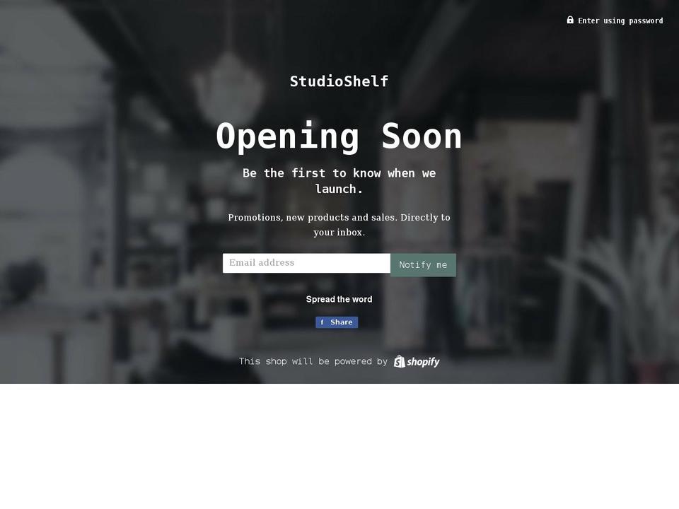 studioshelf.co.uk shopify website screenshot