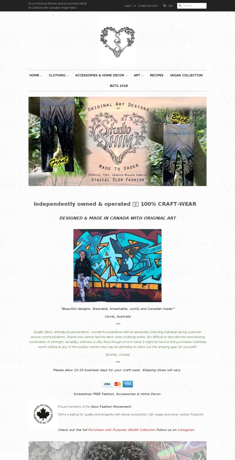 studioshim.ca shopify website screenshot