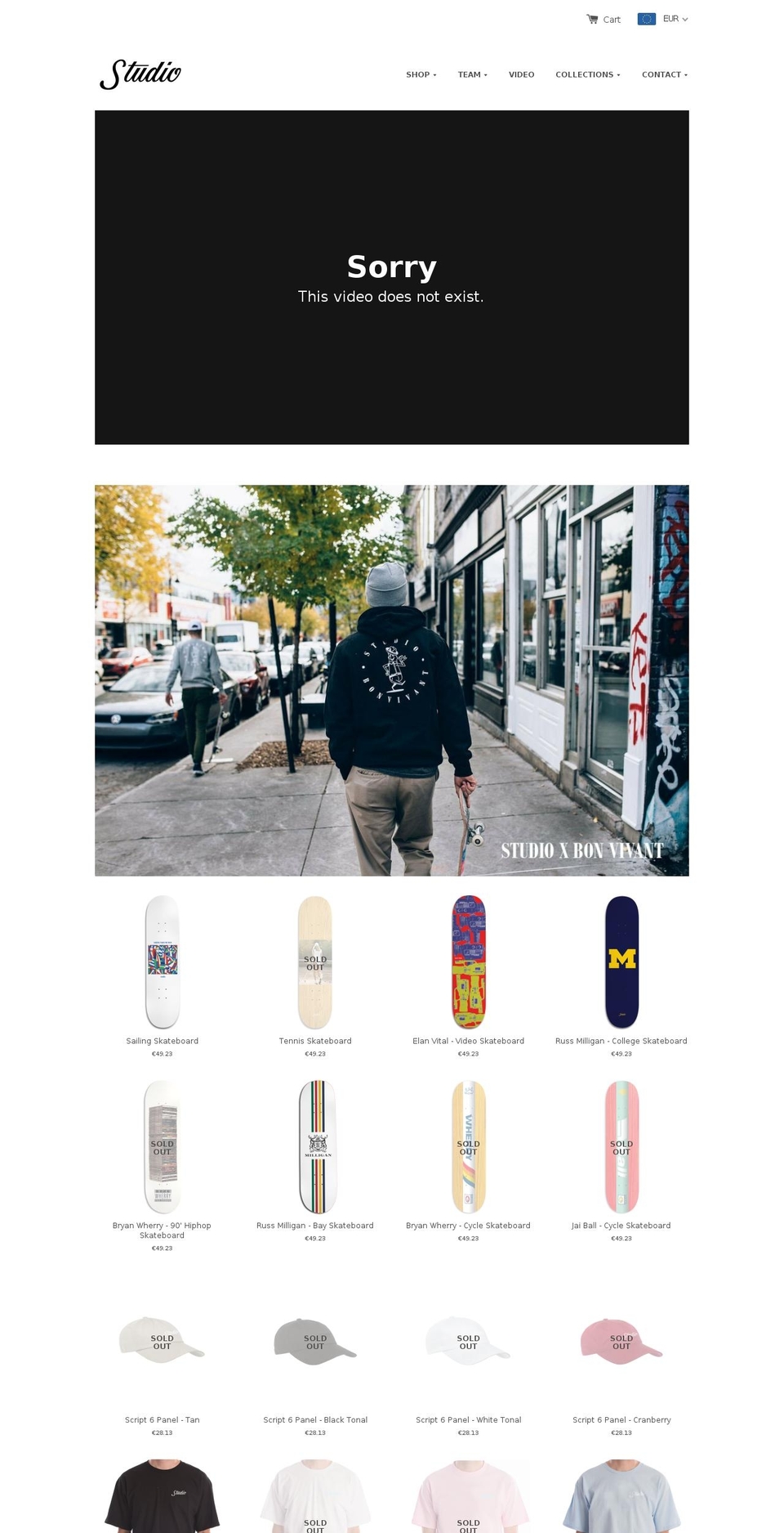 studioskateboards.com shopify website screenshot