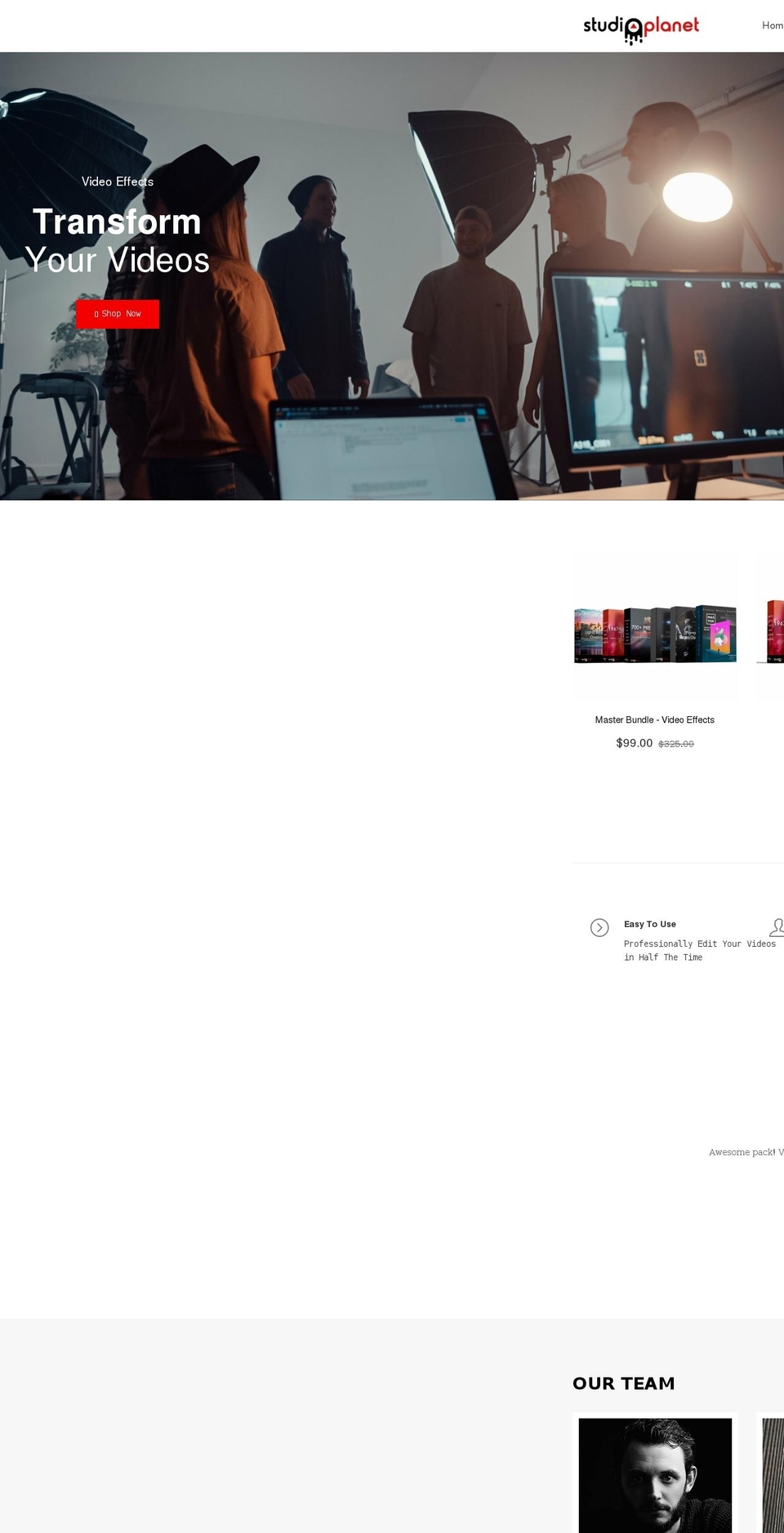 studiosplanet.com shopify website screenshot