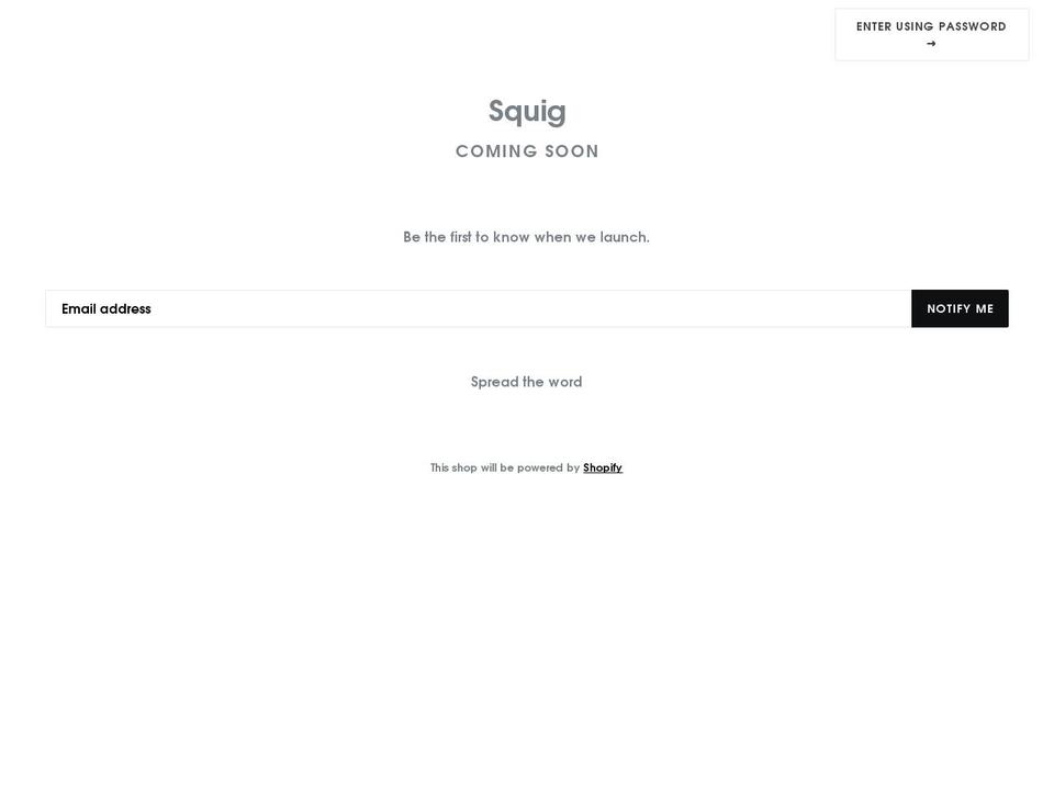 studiosquig.com — Shopify storefront screenshot