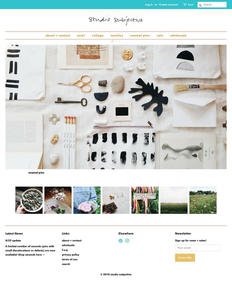 studiosubjective.com — Shopify storefront screenshot