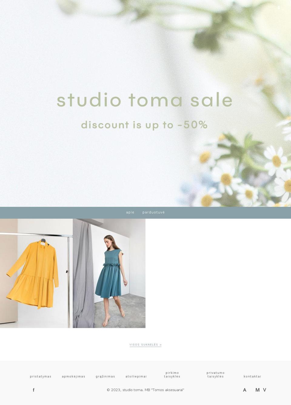 studiotoma.lt shopify website screenshot