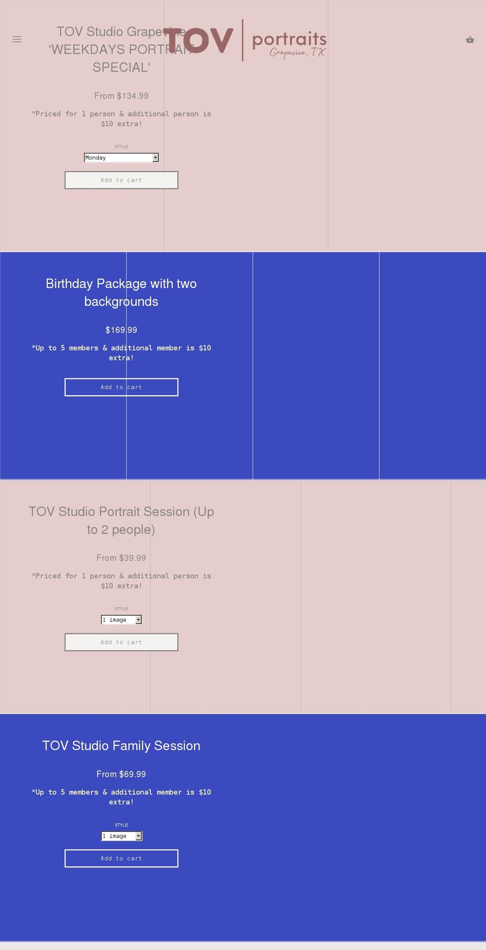 studiotov.com shopify website screenshot