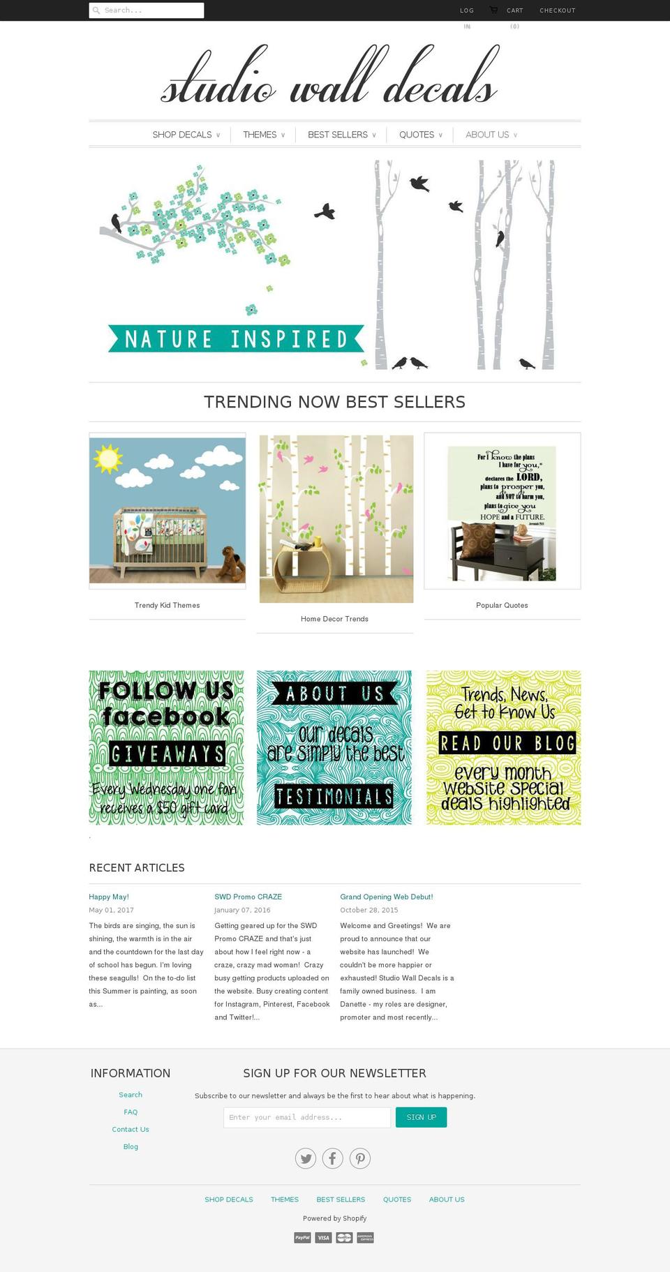 studiowalldecals.com — Shopify storefront screenshot