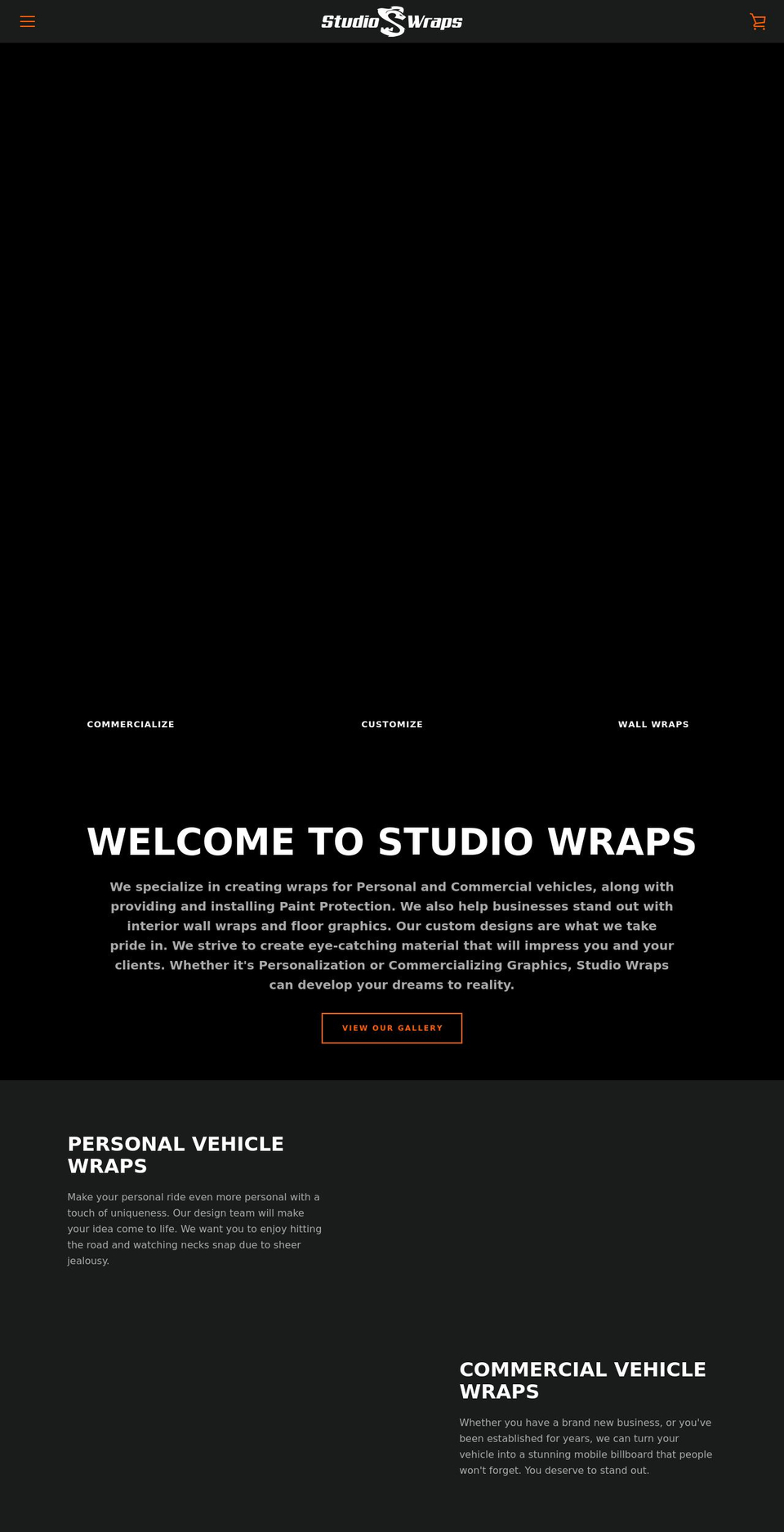 studiowraps.com shopify website screenshot