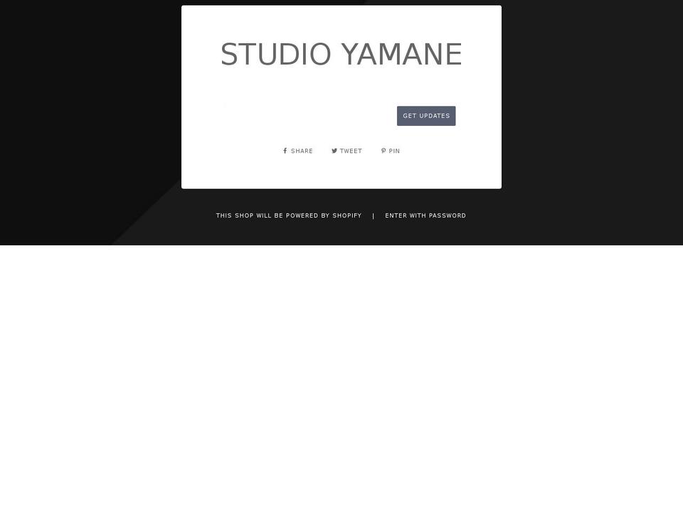 studioyamane.com shopify website screenshot