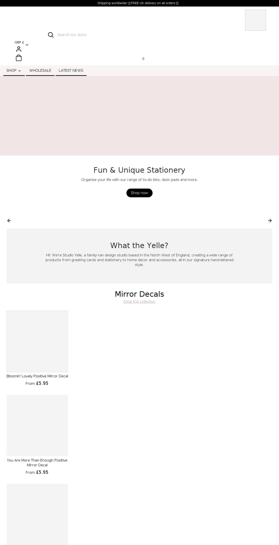 studioyelle.com shopify website screenshot