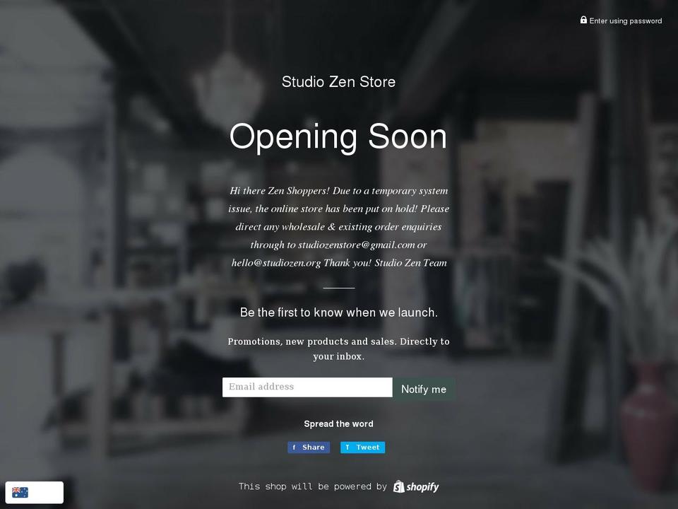 studiozen.org shopify website screenshot