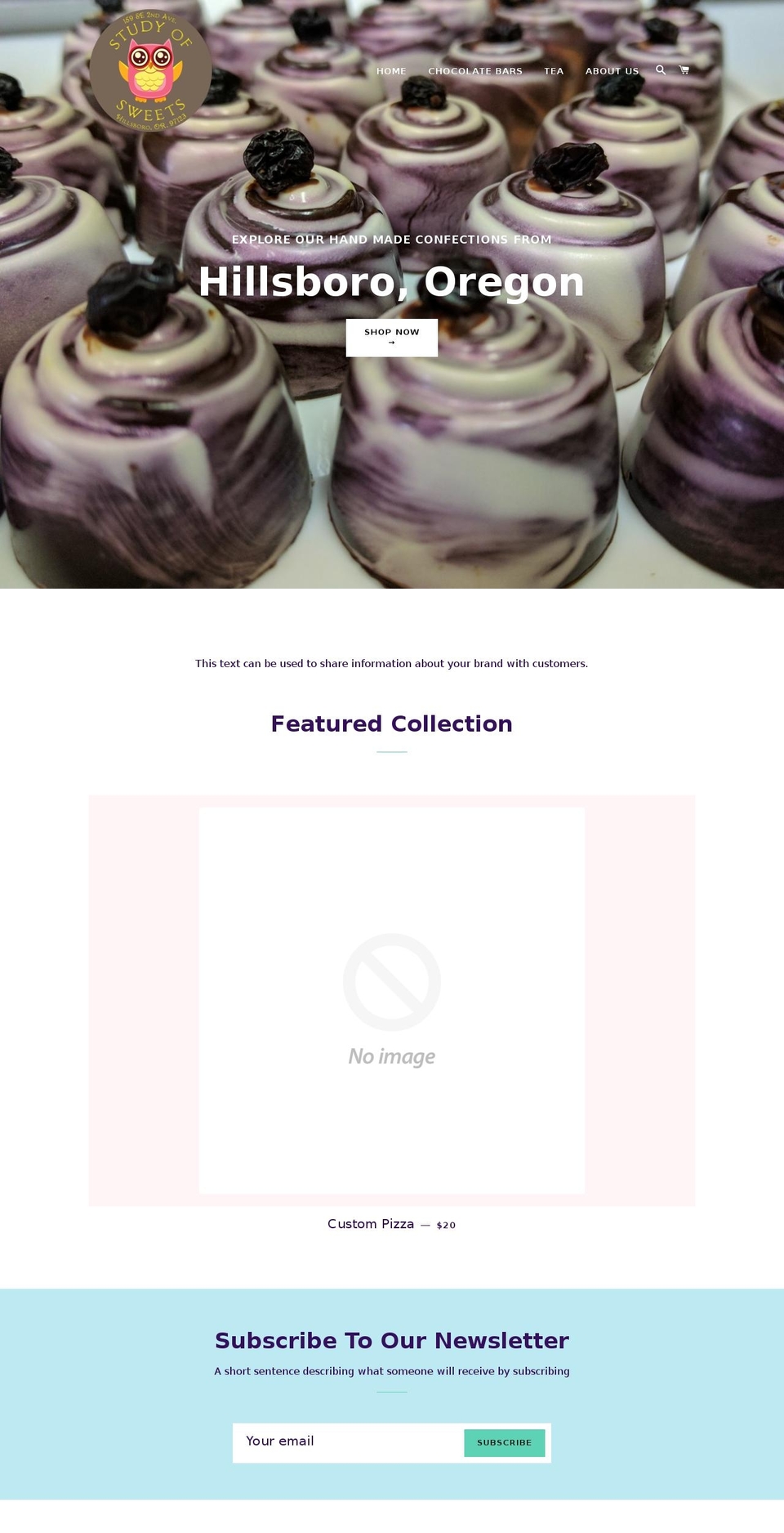 studyofsweets.com shopify website screenshot