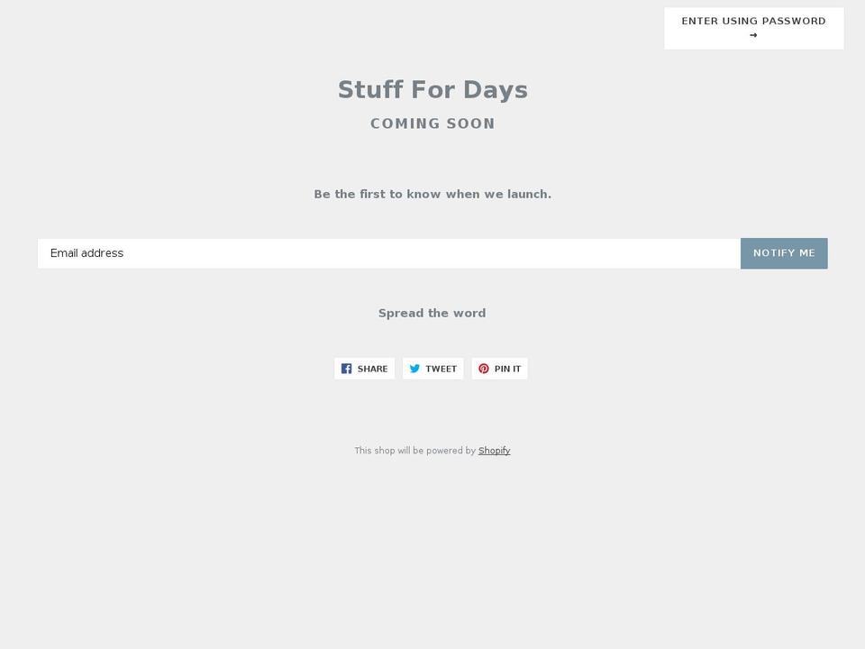 stuff4dayz.com — Shopify storefront screenshot