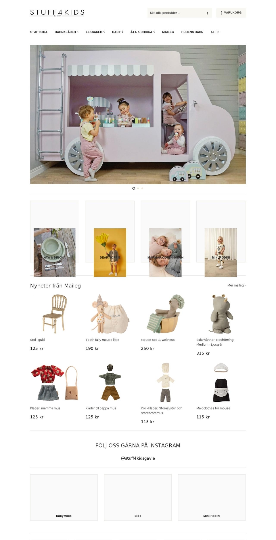 stuff4kids.se shopify website screenshot