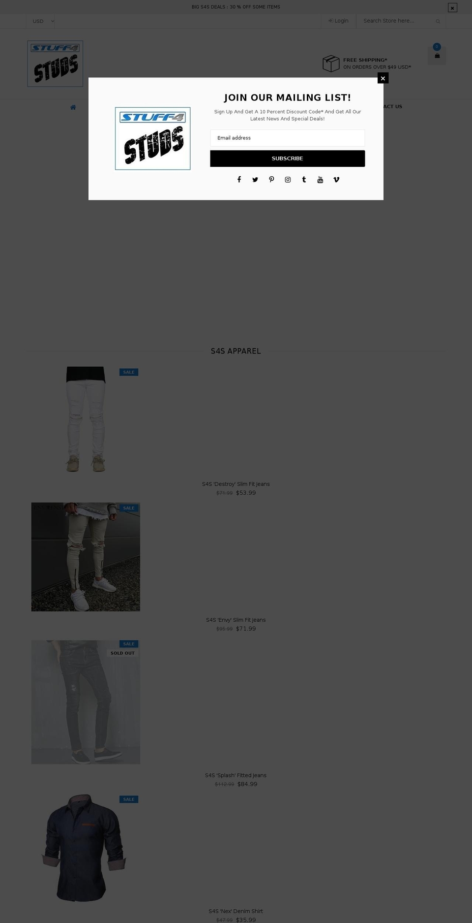 stuff4studs.com — Shopify storefront screenshot