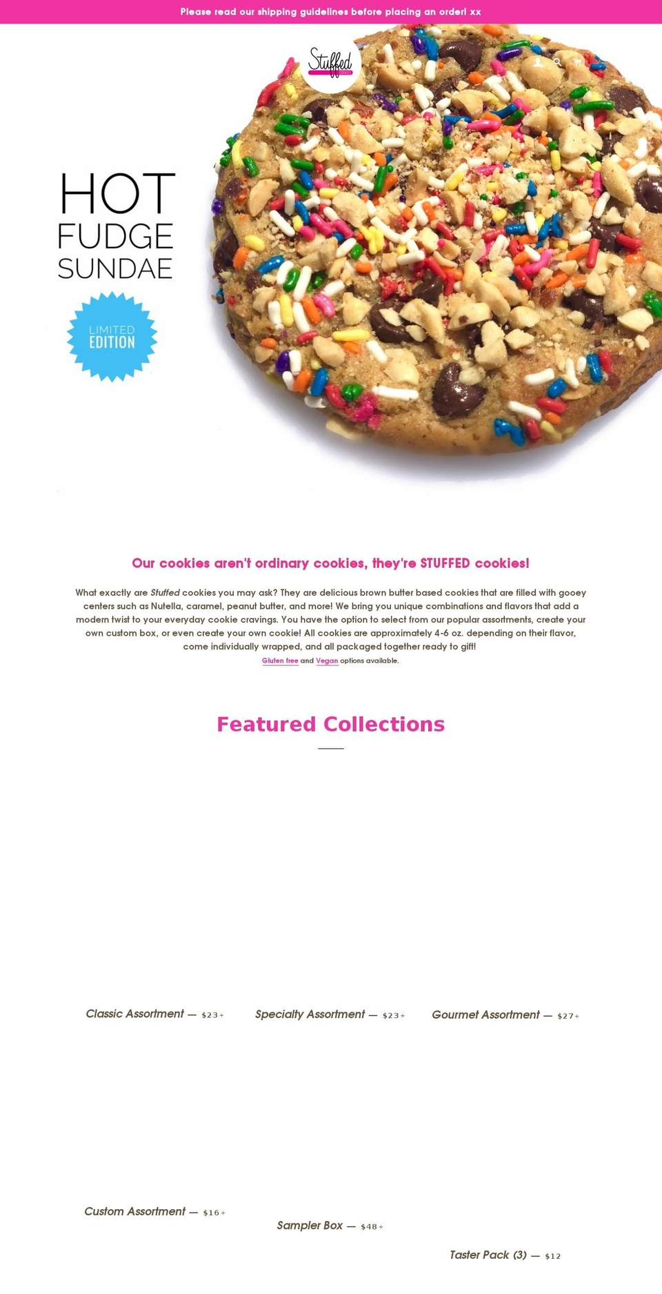 stuffed-cookies.com shopify website screenshot