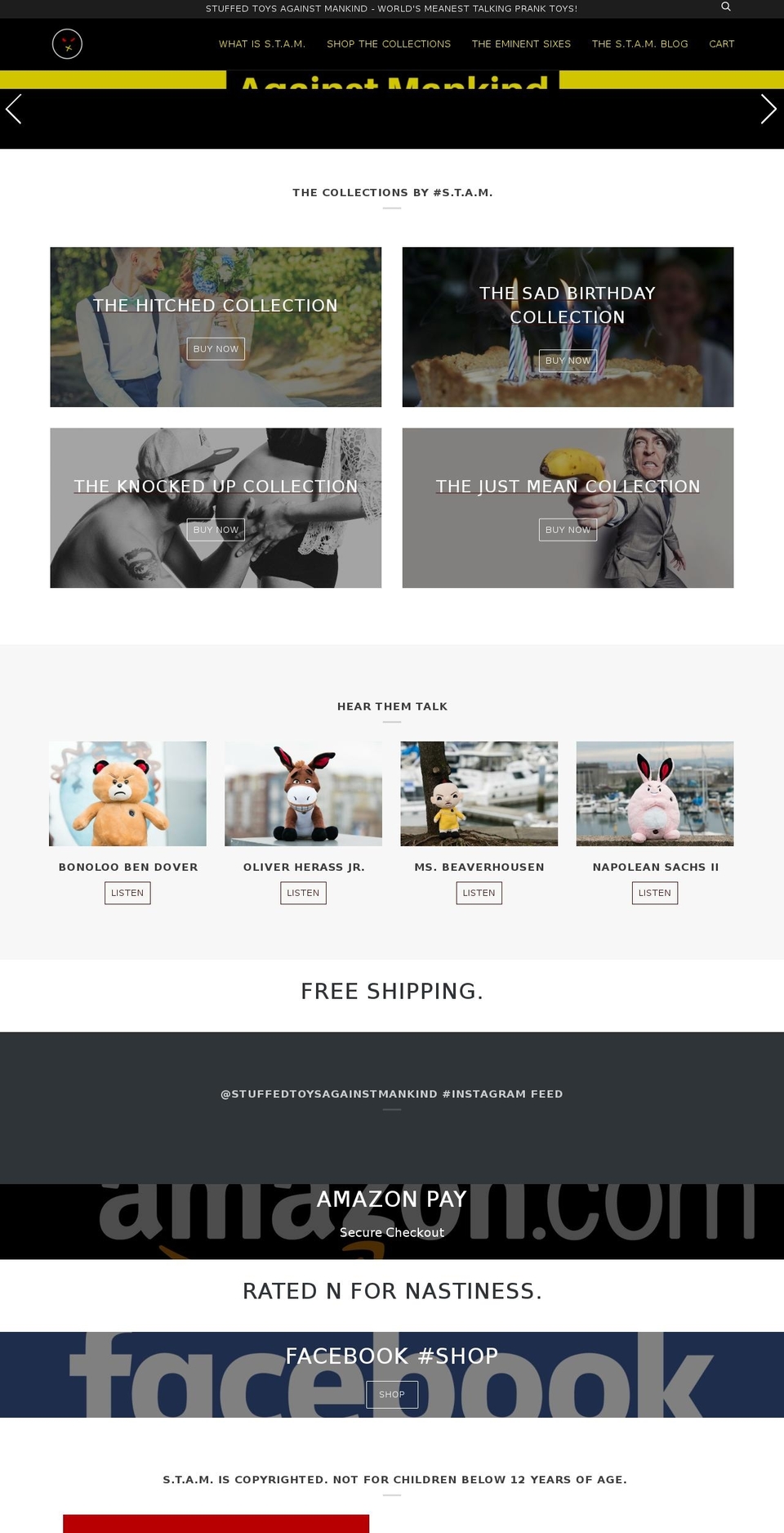 Black Red Gold - STAM Shopify theme site example stuffedtoysagainstmankind.net