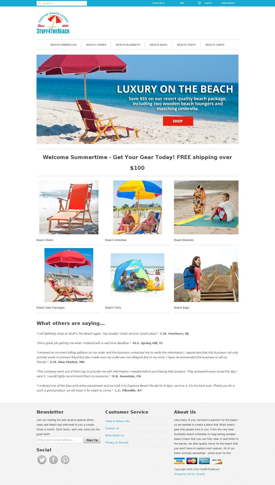 stuffforthebeach.com shopify website screenshot