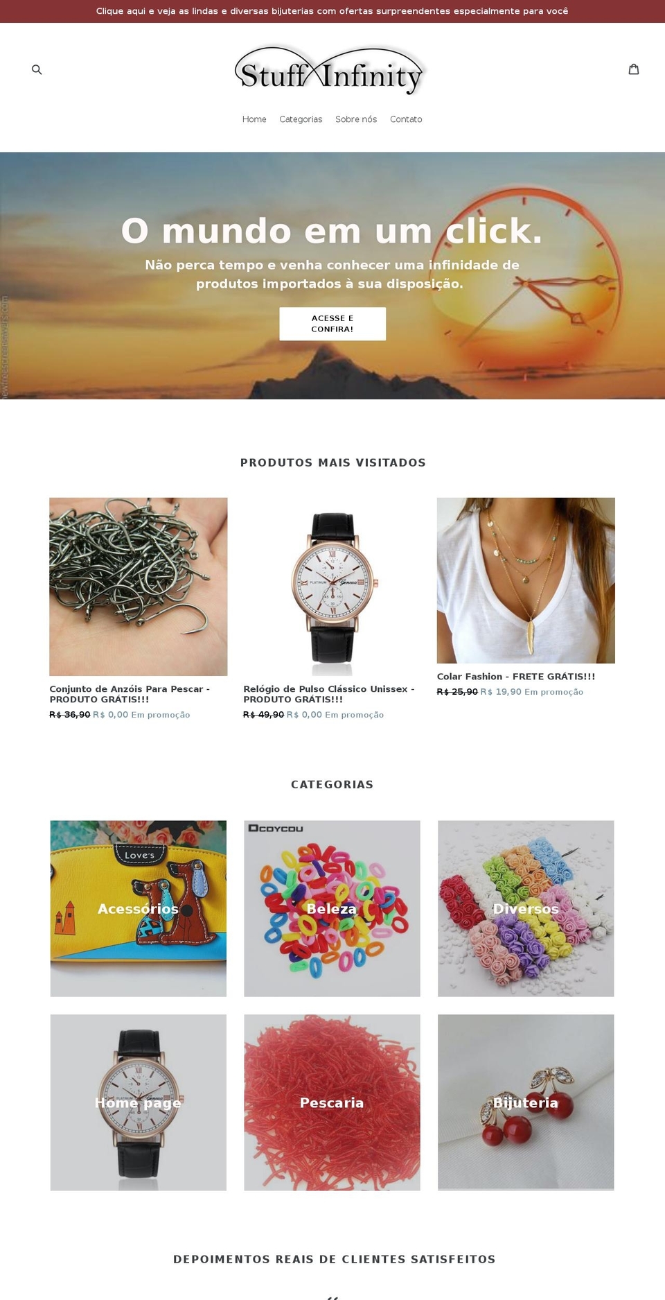stuffinfinity.com — Shopify storefront screenshot