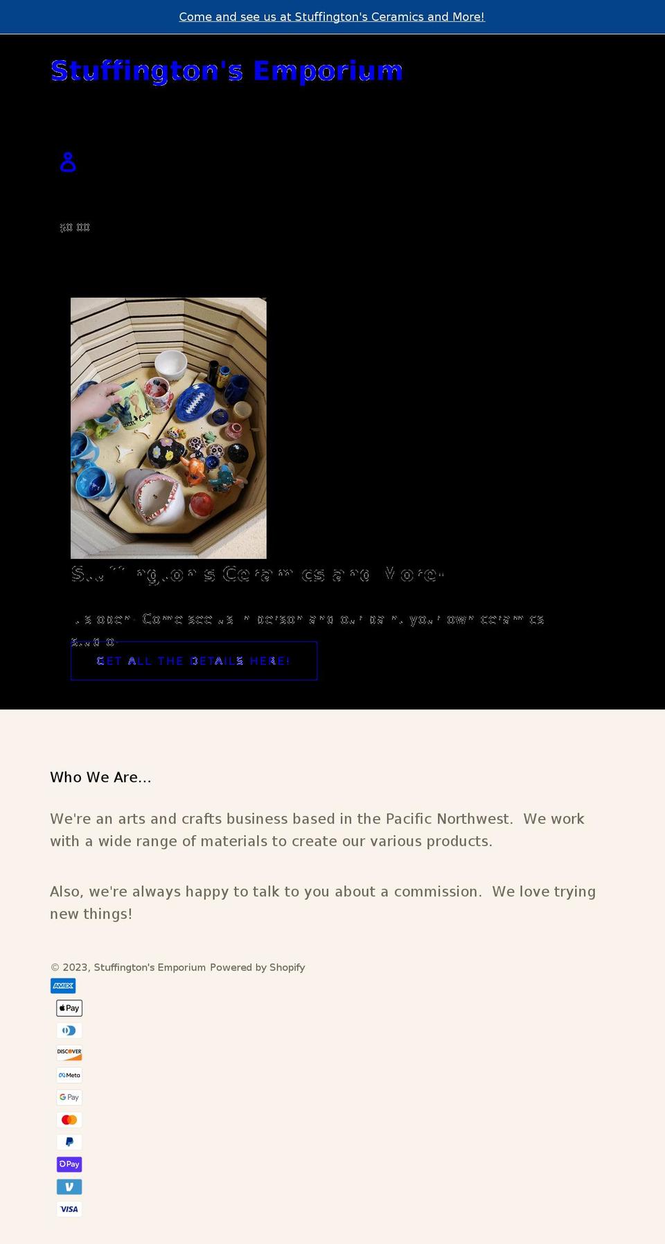 stuffingtons.com shopify website screenshot