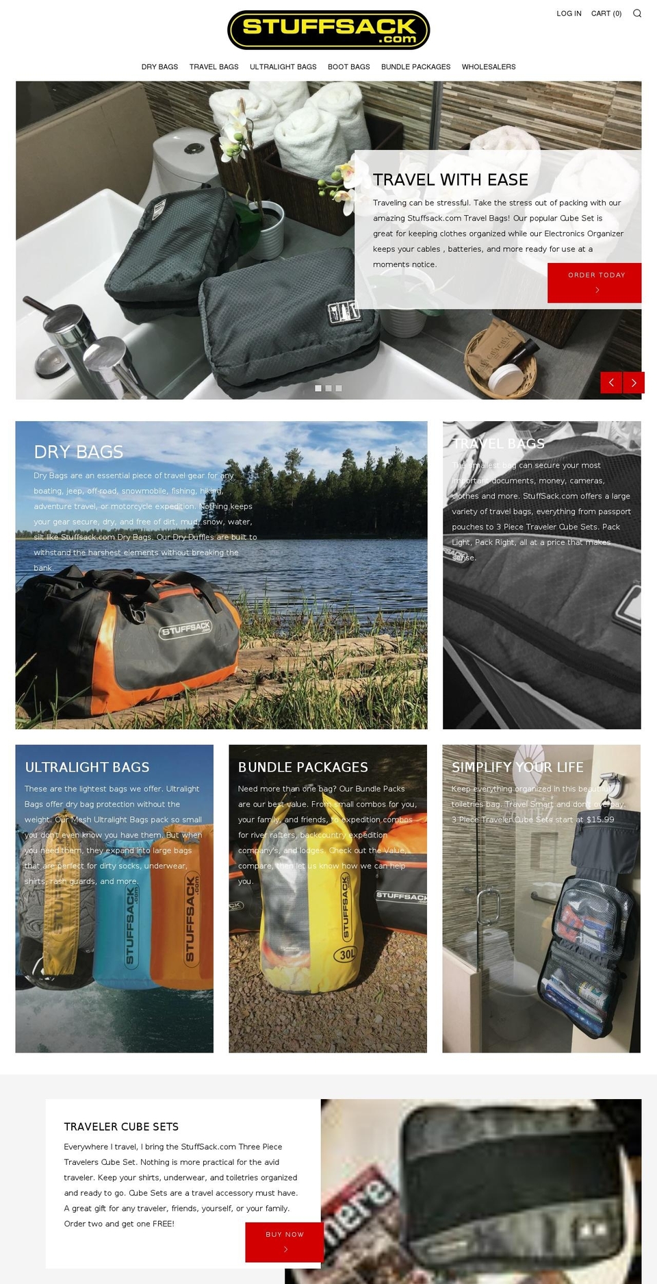 stuffsack.com shopify website screenshot