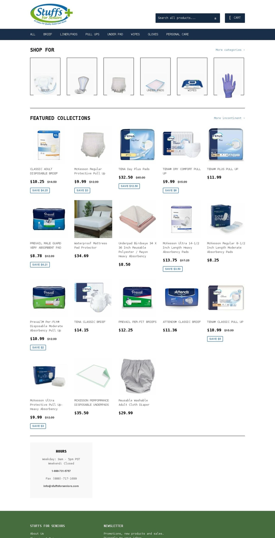 stuffsforseniors.com shopify website screenshot