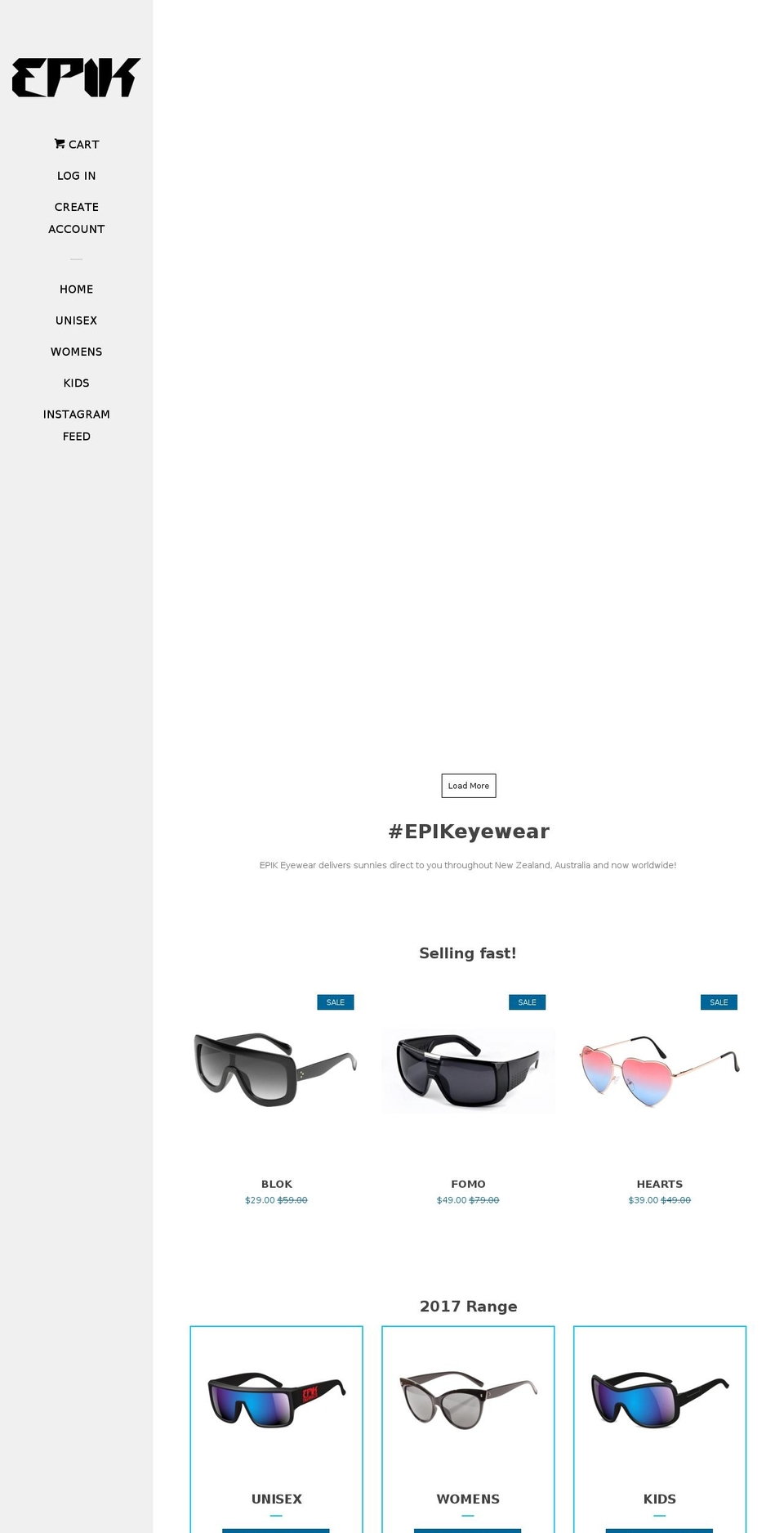 stunglasses.co.nz shopify website screenshot