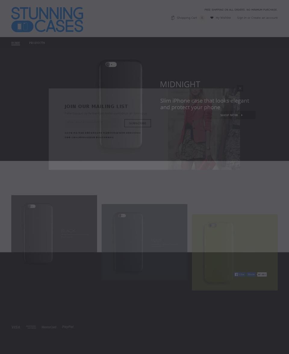 stunningcases.com shopify website screenshot