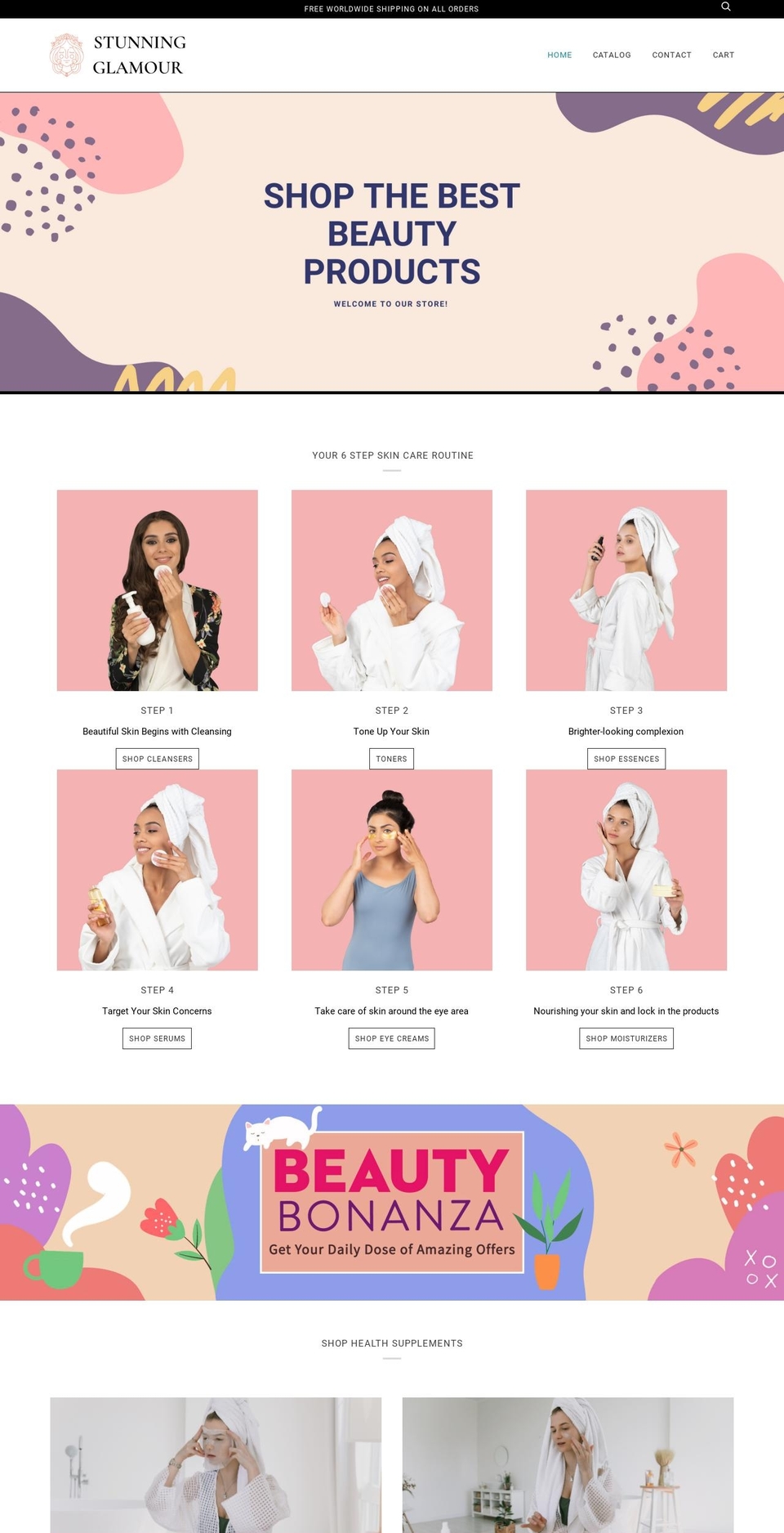 Customized Shopify theme site example stunningglamour.com