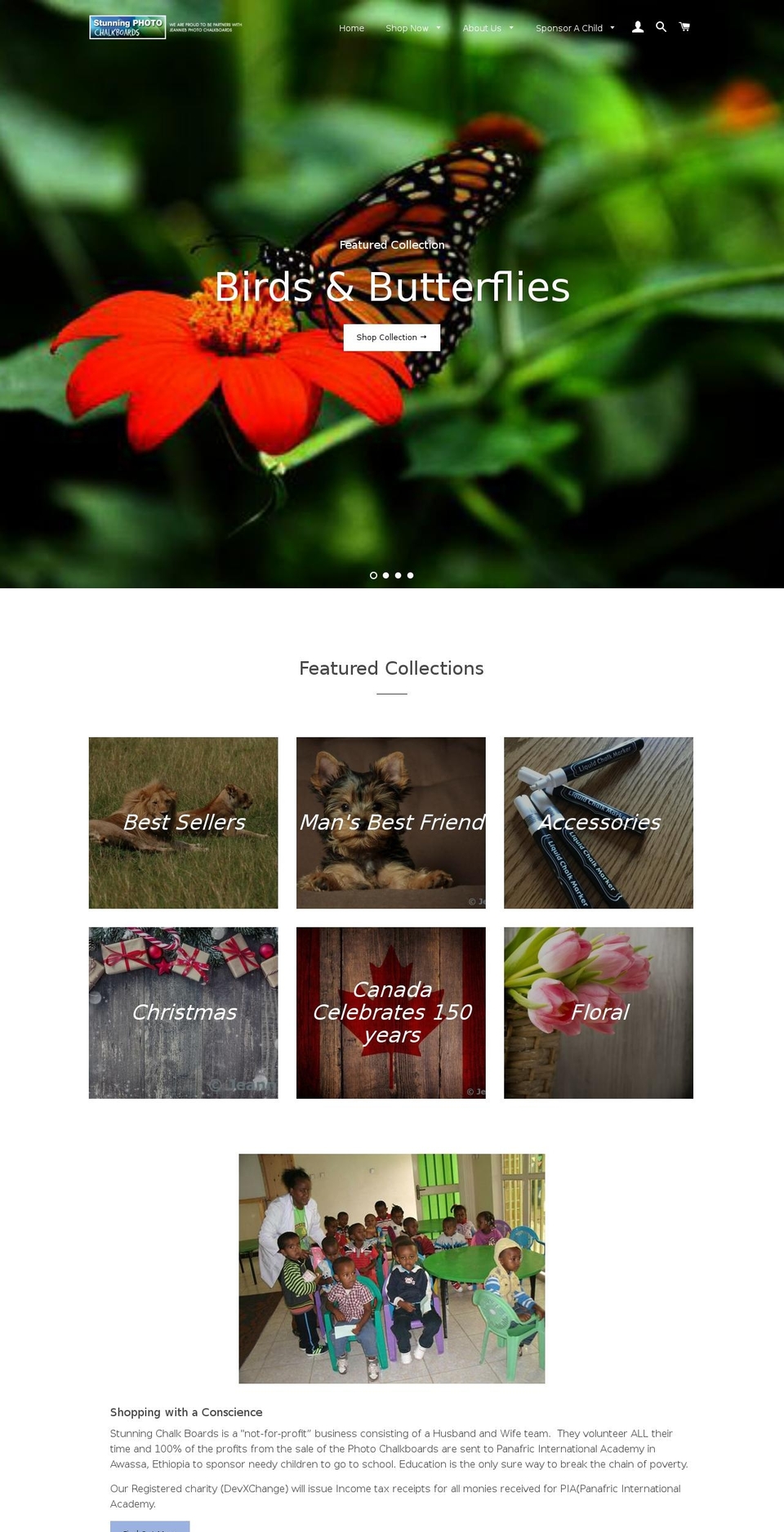 stunningphotochalkboards.com shopify website screenshot