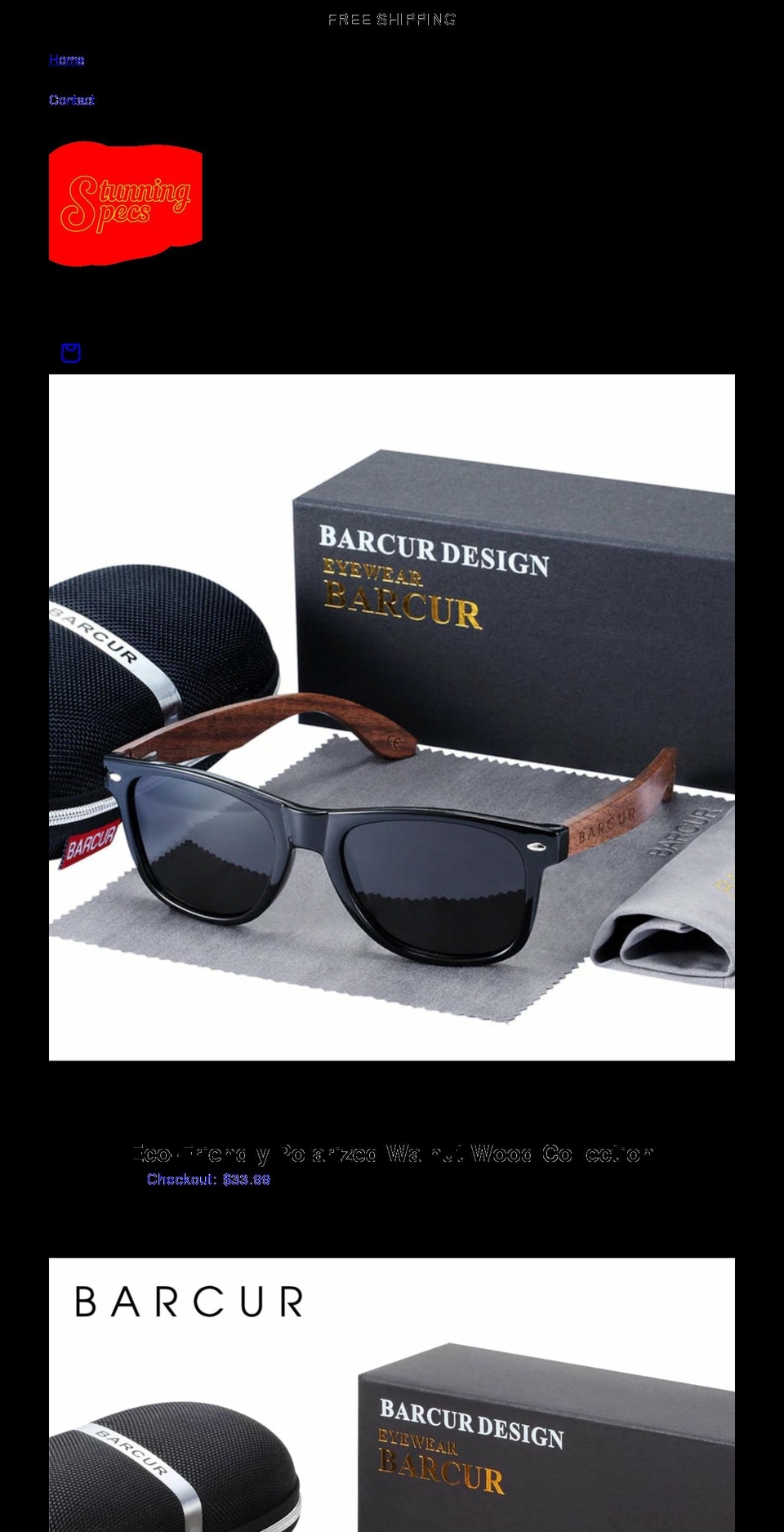 stunningspecs.com shopify website screenshot