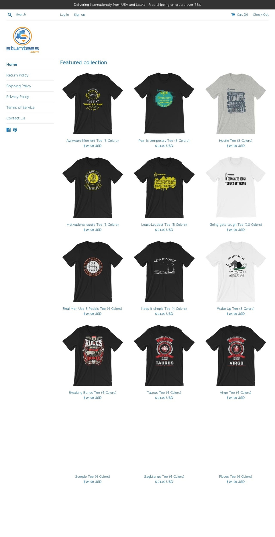 stuntees.com — Shopify storefront screenshot